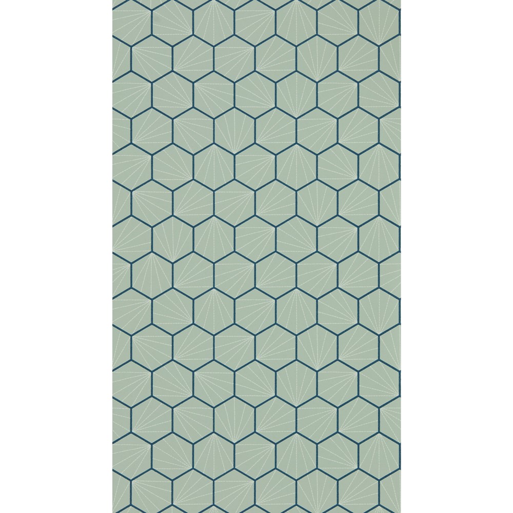 Aikyo Geometric Wallpaper 111918 by Scion in Seaglass Green